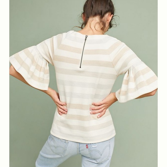 Striped Ruffled-Sleeve Top - Picture 3 of 3
